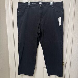 AVA & VIV Black Gray Denim Jean High Rise 90s Women Size 26 Straight NoGap Waist